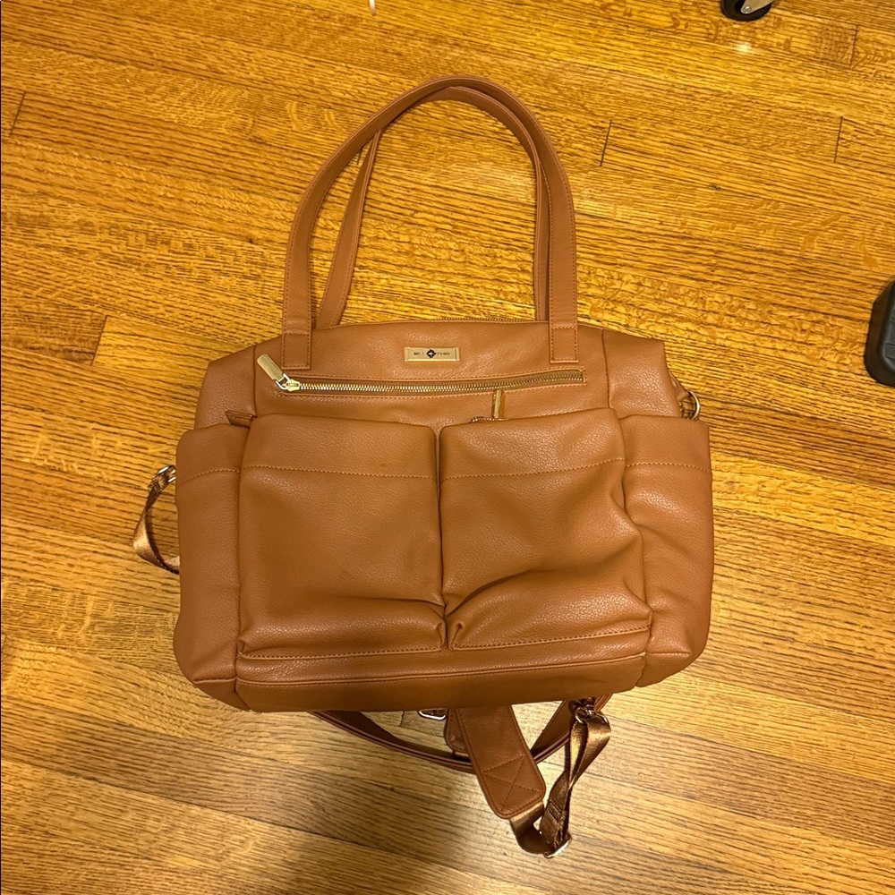 MISS FONG Diaper Bag/Large Tote/Backpack, Brown BRAND NEW